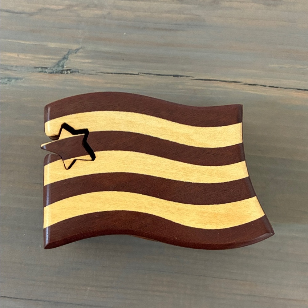 Wooden Flag Puzzle Box